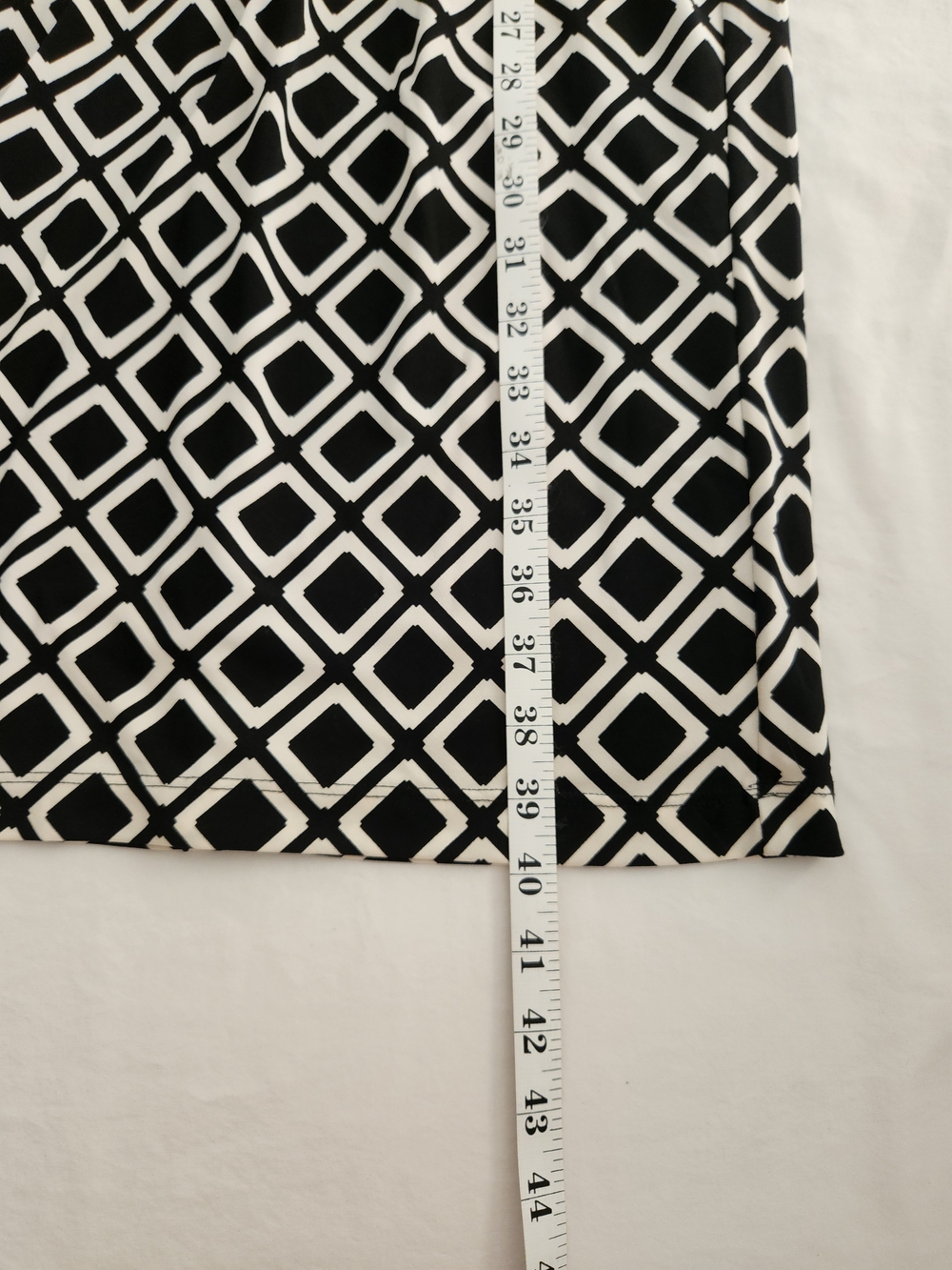 Lauren Ralph Lauren Black White Geometric Twist Front Dress Size 16 - Picture 5 of 10